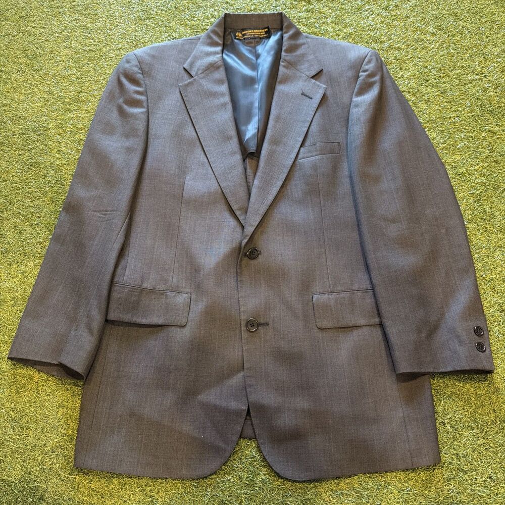 Brooks Brothers Mens Classic fit Suit Jacket Blazer 40 L Dark Grey Solid
